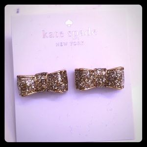 Kate spade glitter bow earrings