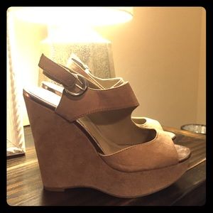 Nude Suede Wedges