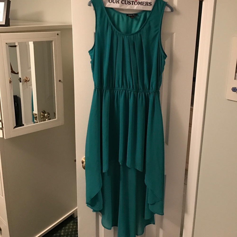 Teal High Low Dress