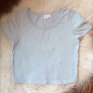 Light blue cotton crop top