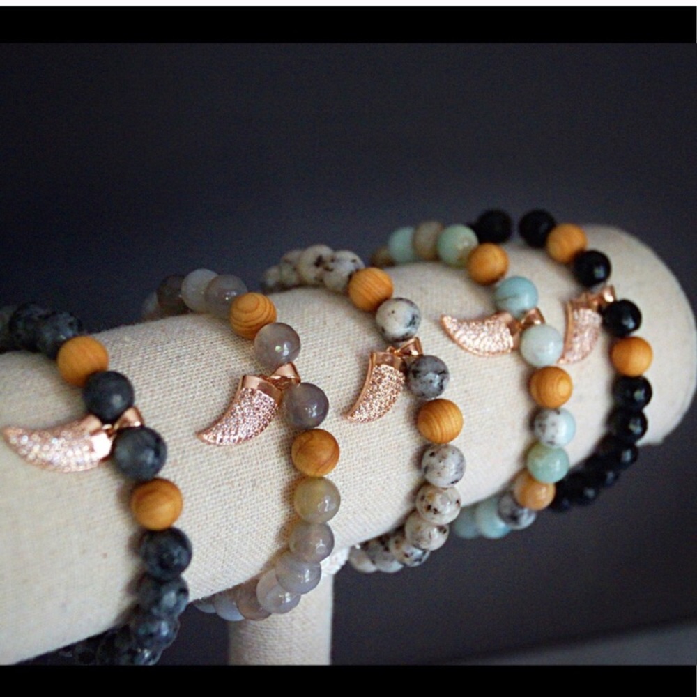 Last 1! Rose Gold Horn Gemstone Bracelet