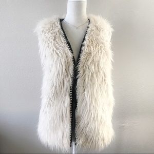 Shaggy Faux Fur Studded Vest