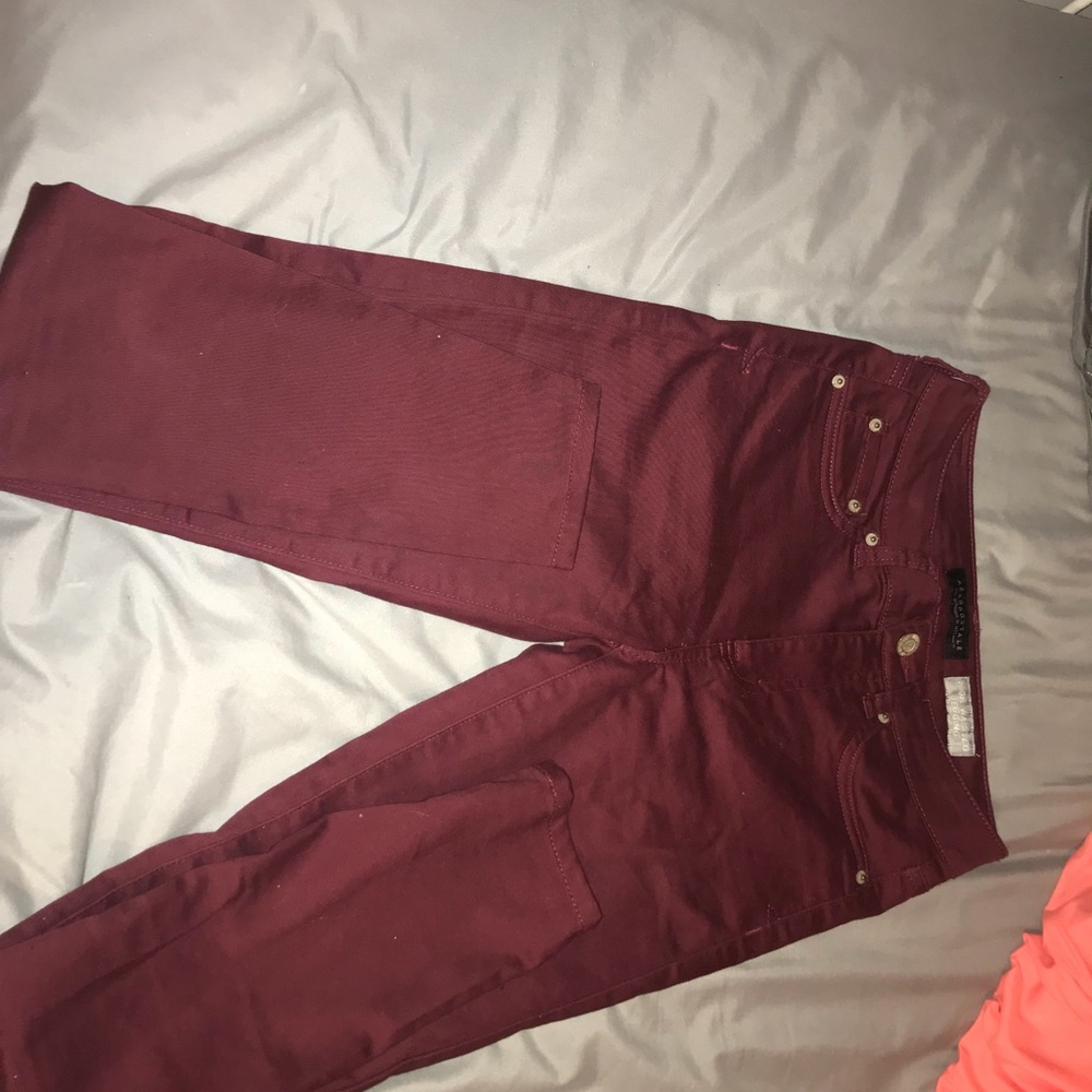 Maroon High Wasted Jeggings