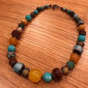 Artisanal Glass Bead Necklace