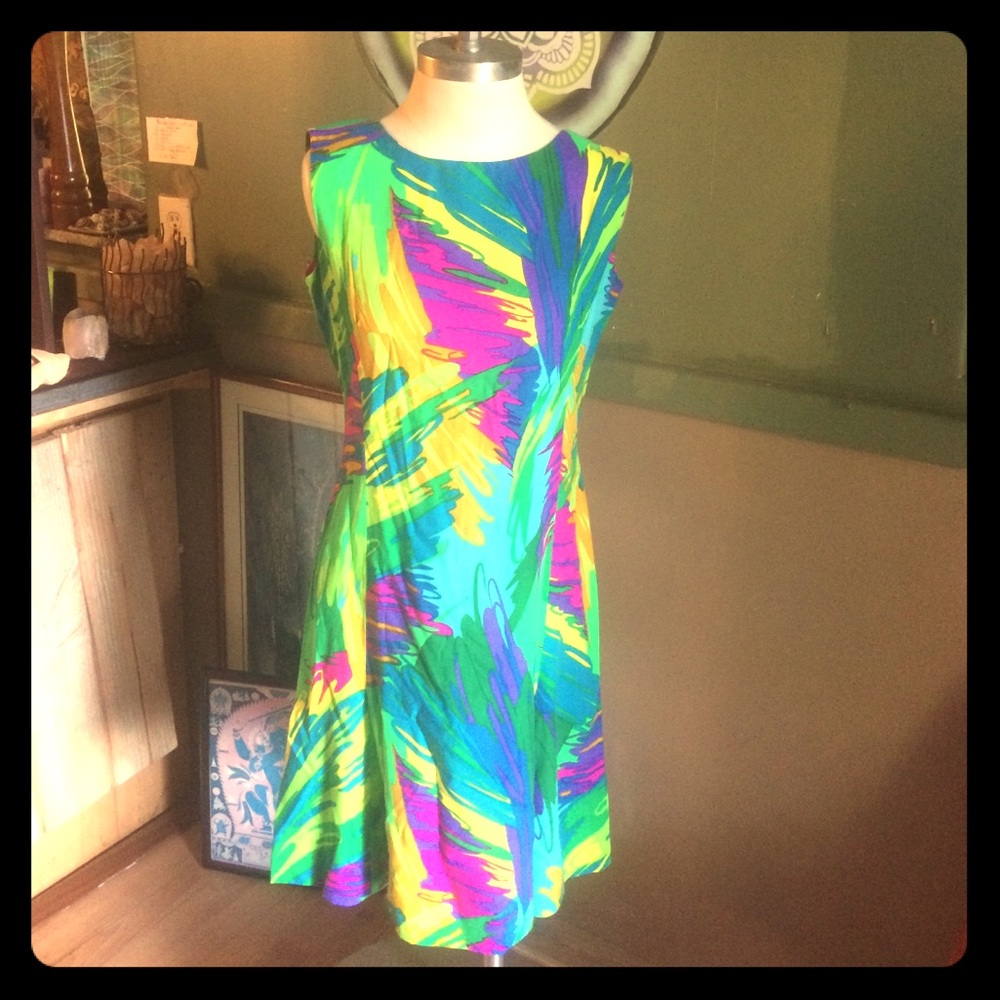 Vintage 60s Hawaiian psychedelic dress