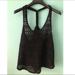 Black crochet tank top