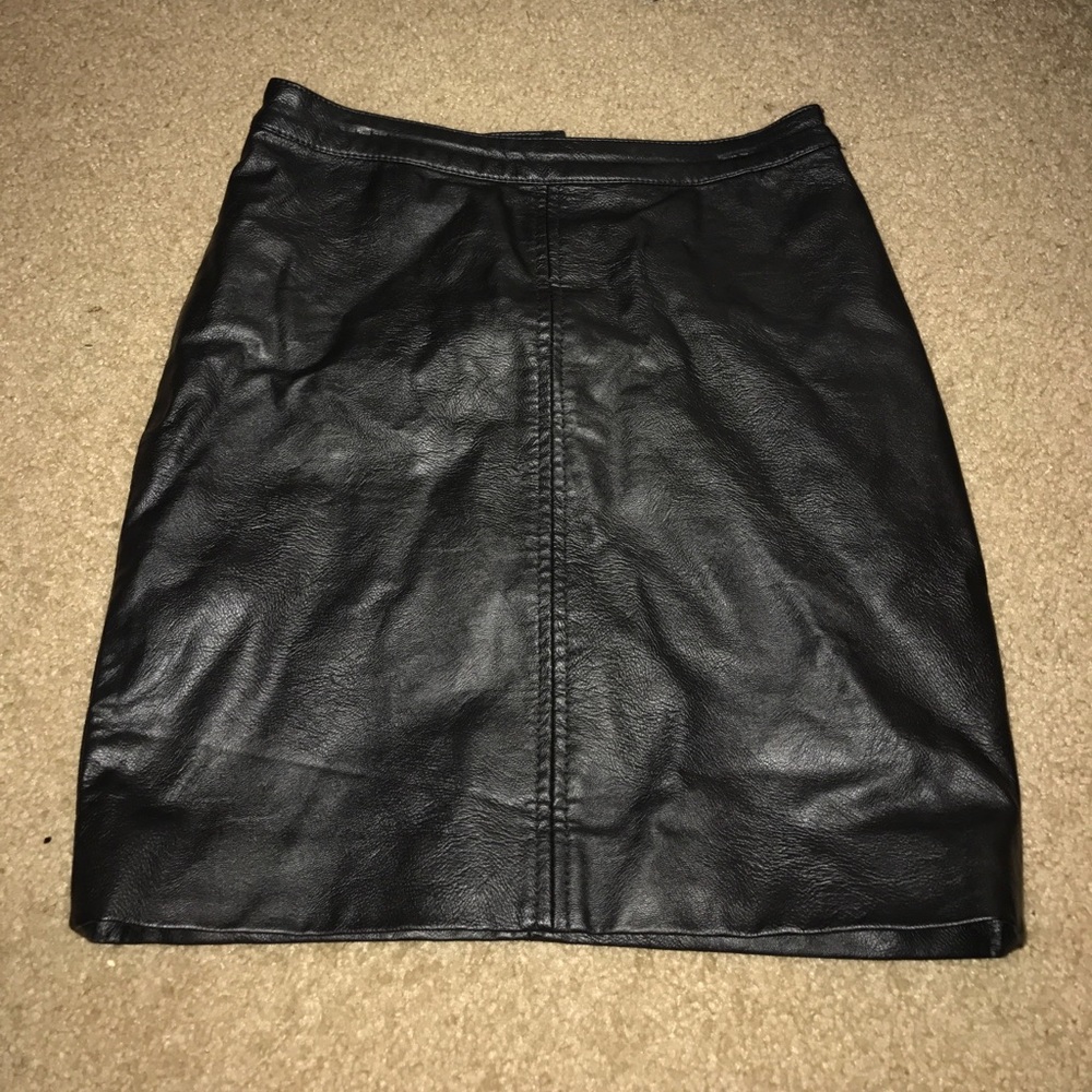 Black leather skirt