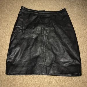 Black leather skirt