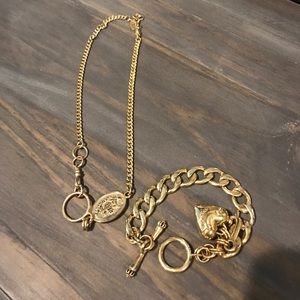Juicy Couture gold choker & bracelet