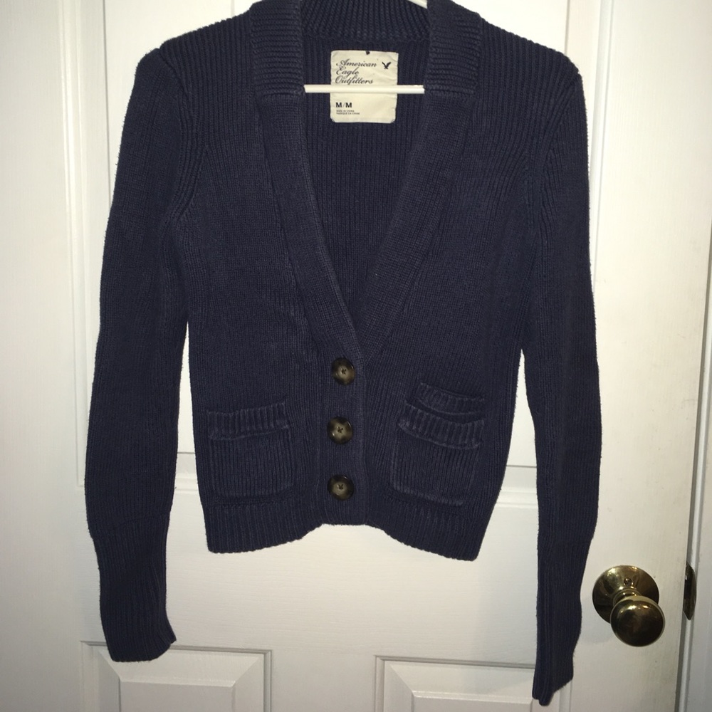 Navy Blue American Eagle Cardigan.