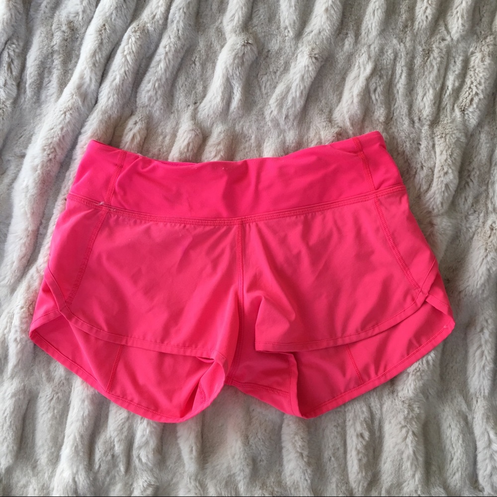 Vibrant pink lululemon shorts