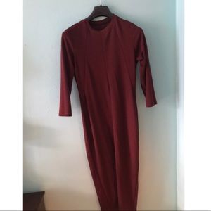 Zara mid calf basic long sleeve dress