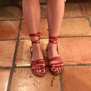 Free People Tie up gladiator sandals