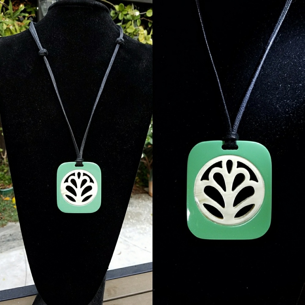 Buffalo horn lift pendant.