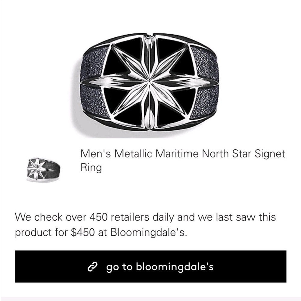 David Yurman Maritime North Star Signet Ring - Picture 7 of 8