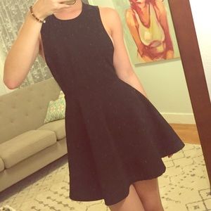 Little black skater dress open side lace back lbd