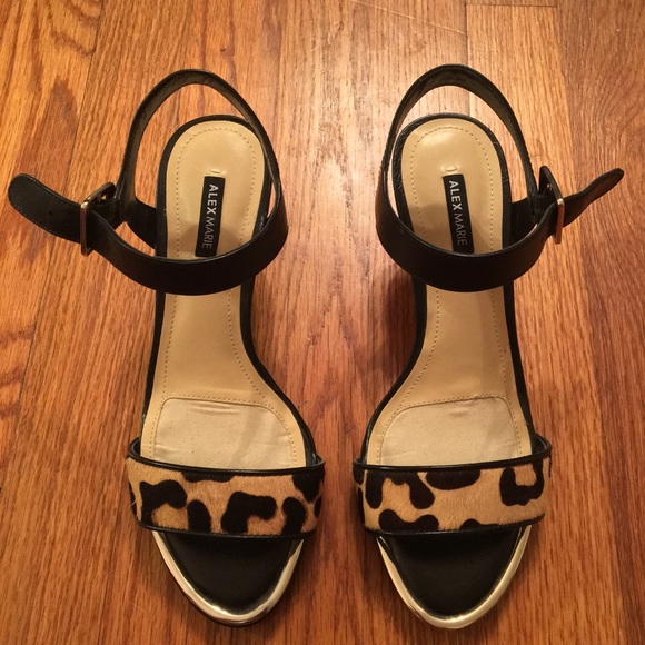 Alex Marie Shoes - Leopard print calf hair sandal
