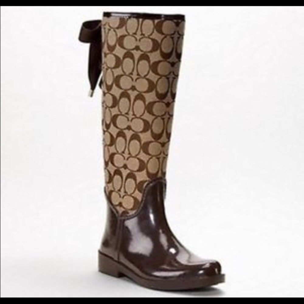Coach Rain Boots - brown (lightly used)