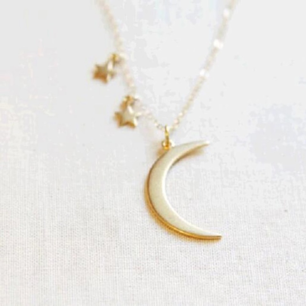 HOLIDAY PRICE ! Moon and Stars Necklace - Picture 2 of 4