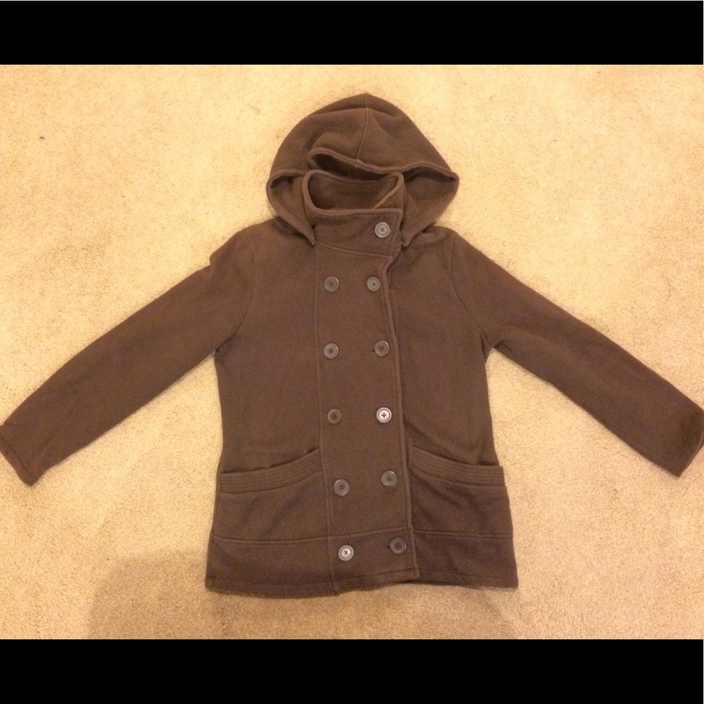 Brown fleece pea coat
