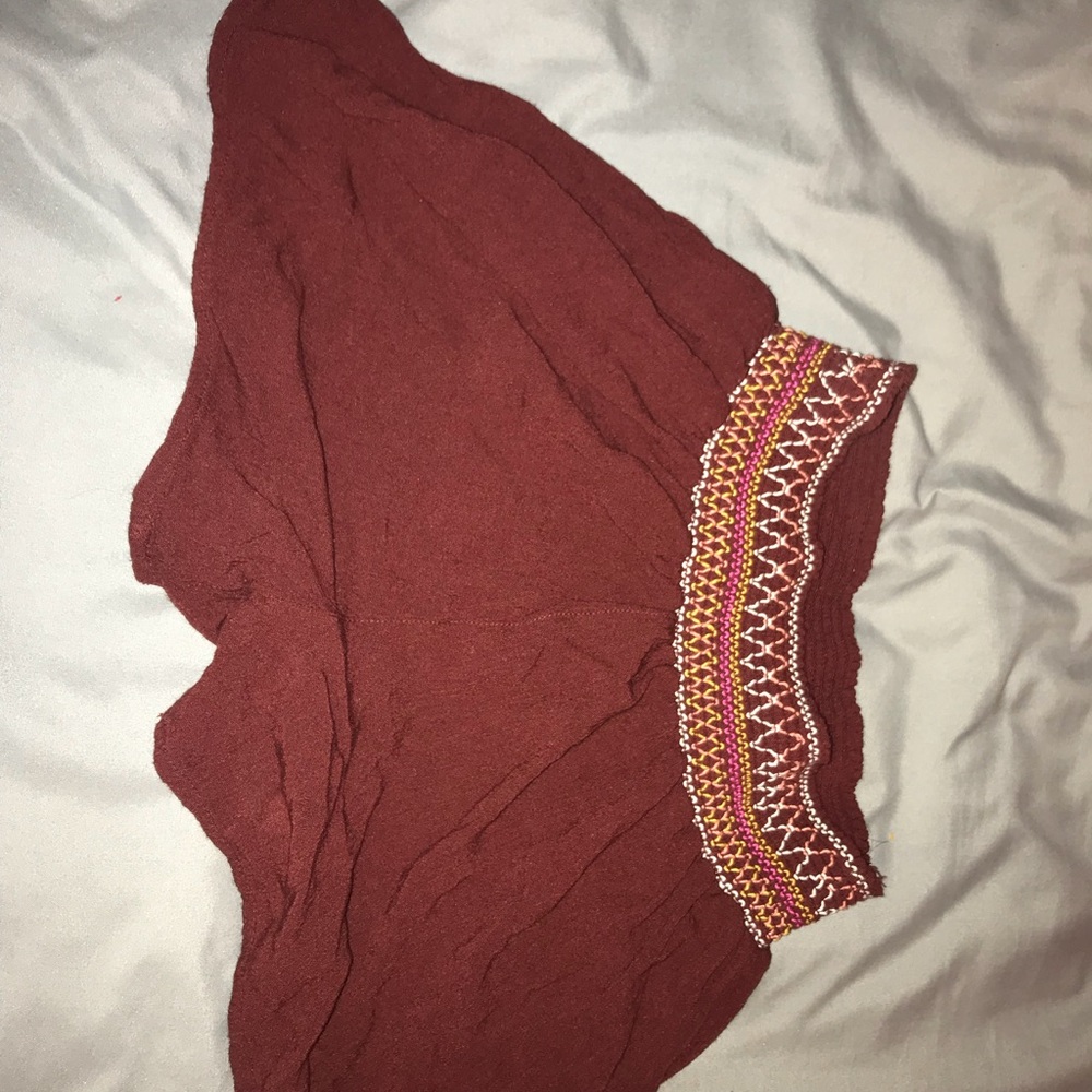 Maroon flowy shorts