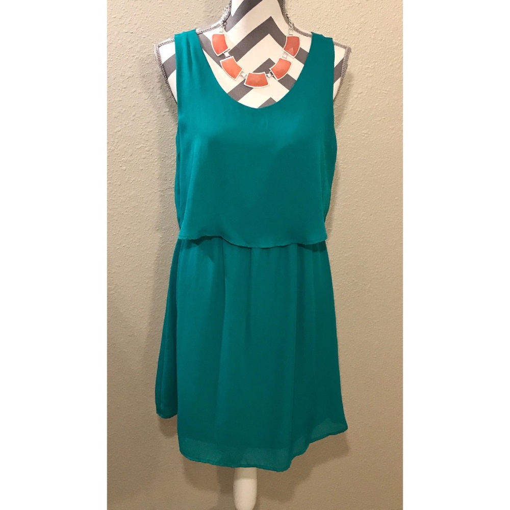 Teal Chiffon Dress