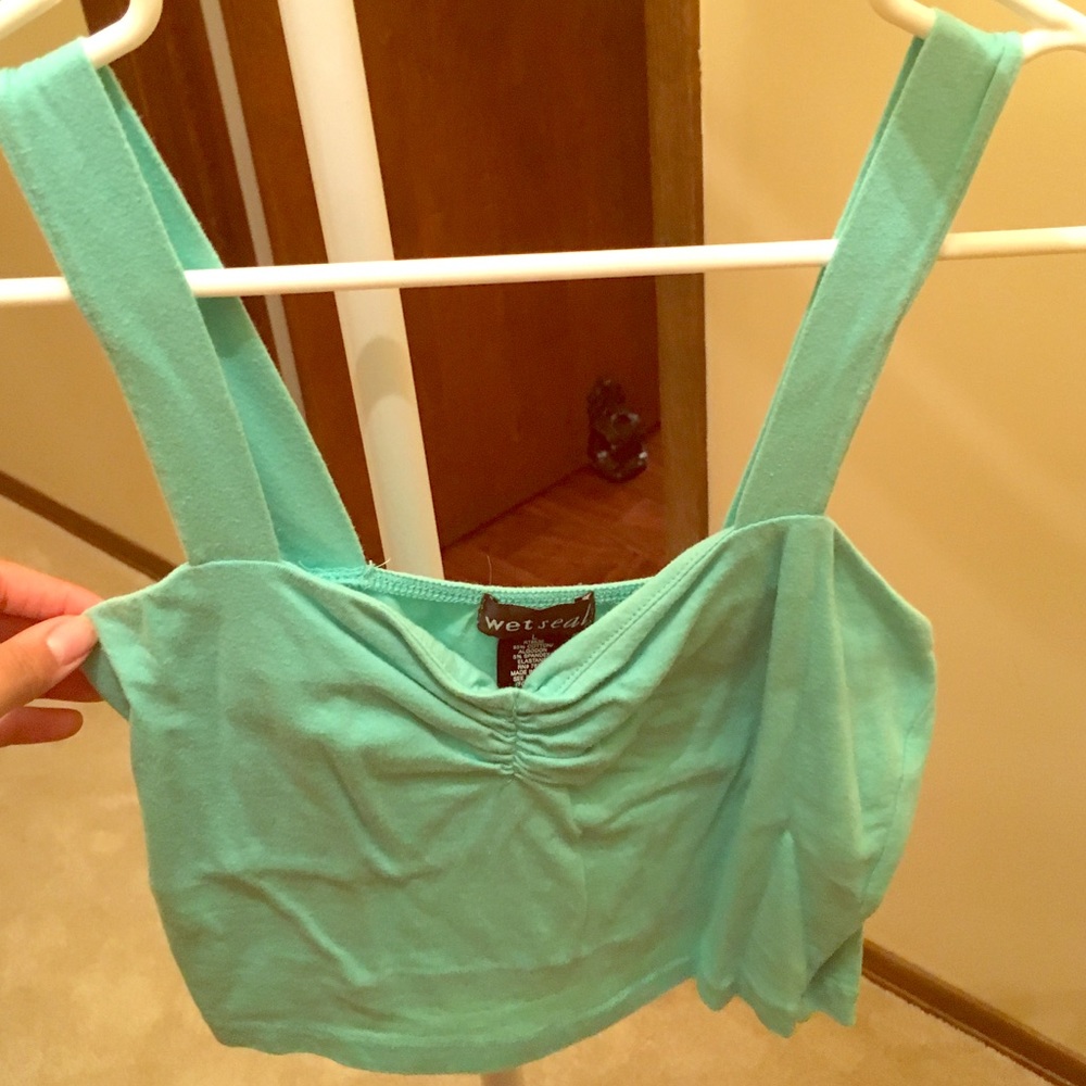 Teal crop top