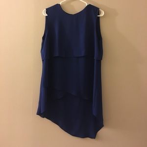 BCBG Blue silky tiered top