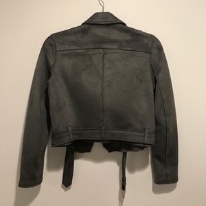 Zara Basic Suede Bomber Jacket