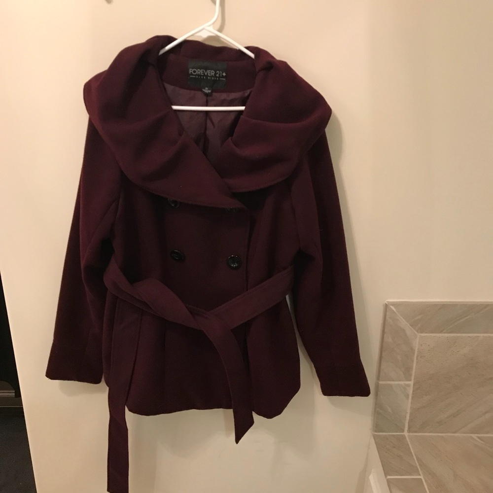 Forever 21 Berry Pea Coat