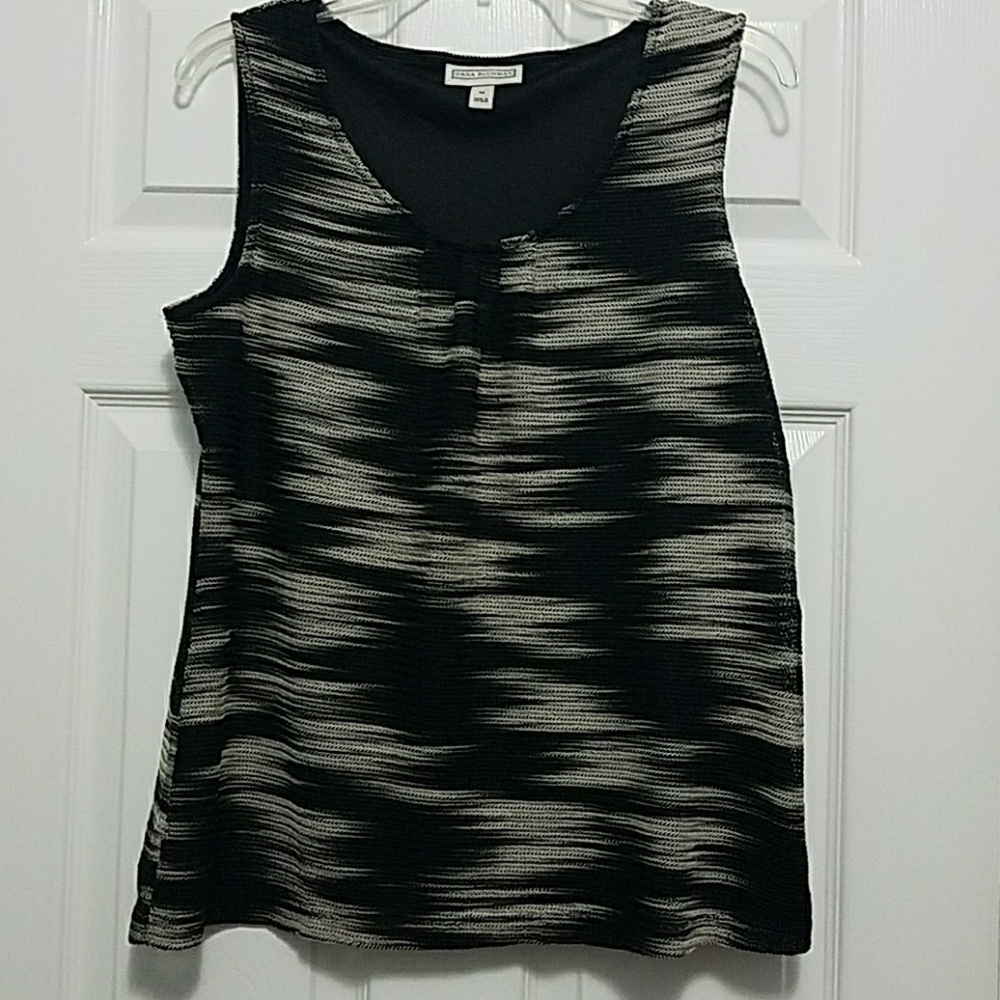 Black and white sleeveless top