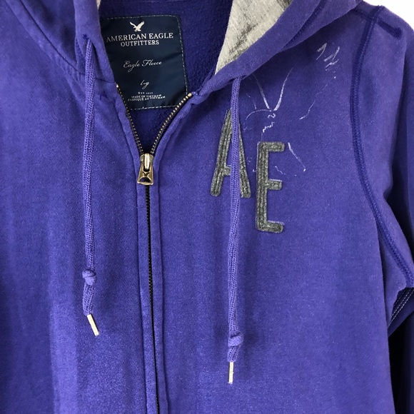 AEO Eagle Fleece Zip Hoodie Size L - Picture 3 of 7