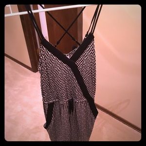 Black and white patterned romper