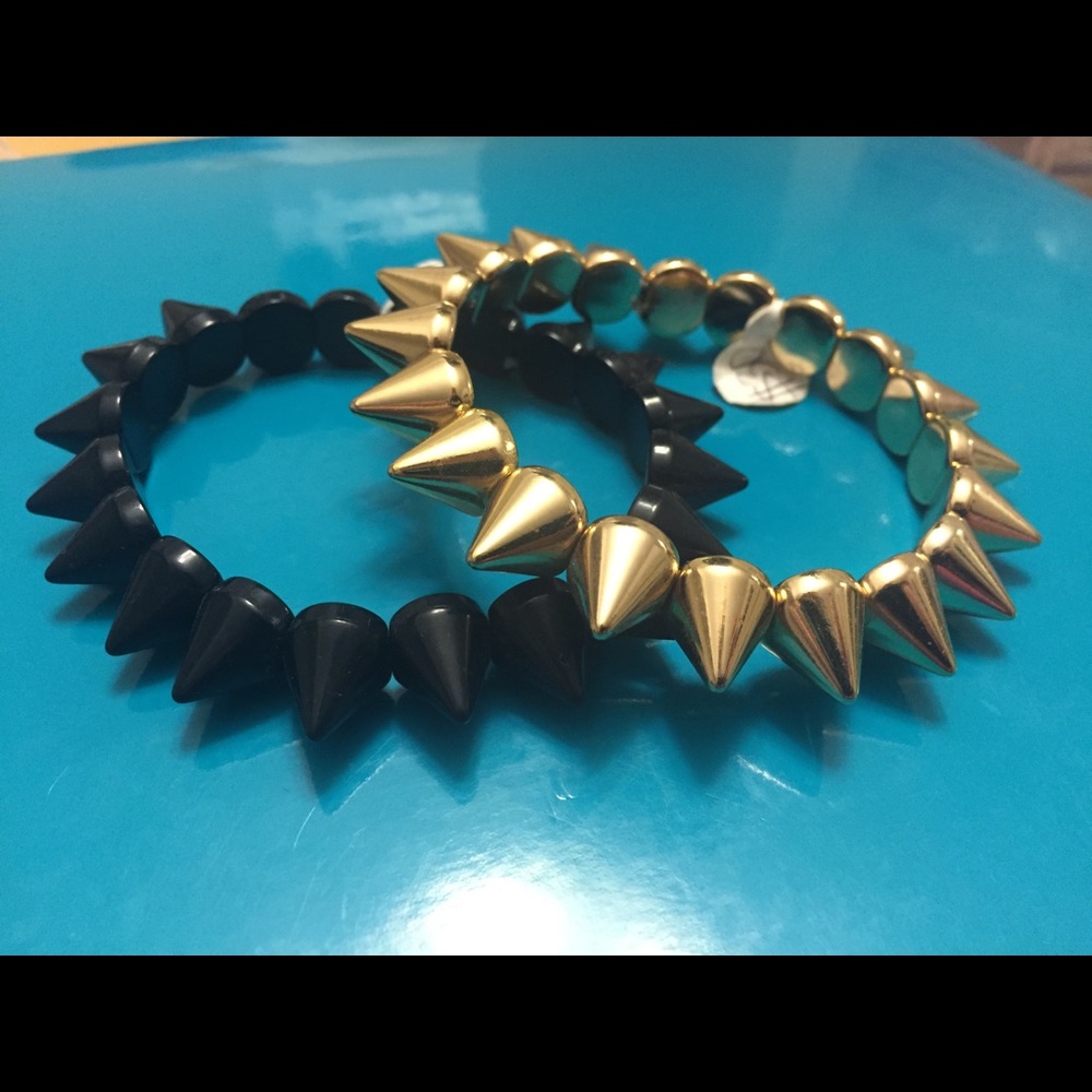 NEW Gold Black Studded Bracelets