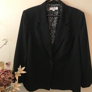 Black, fully lined blazer.