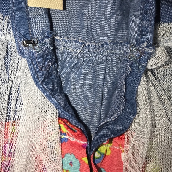 Girls Dress with Floral / Tulle Tiered Ruffles - Picture 5 of 7