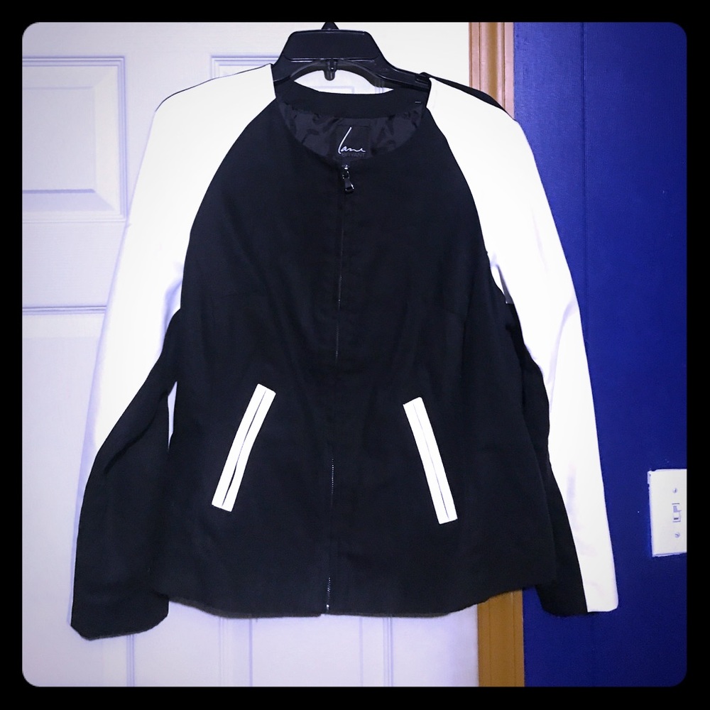 Lane Bryant Black and White Moto Jacket.