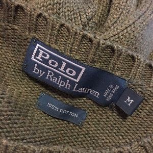 Army green knit Polo sweater