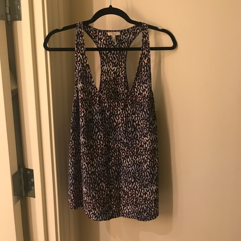 Joie Racerback Leopard 100% Silk Top Size Medium