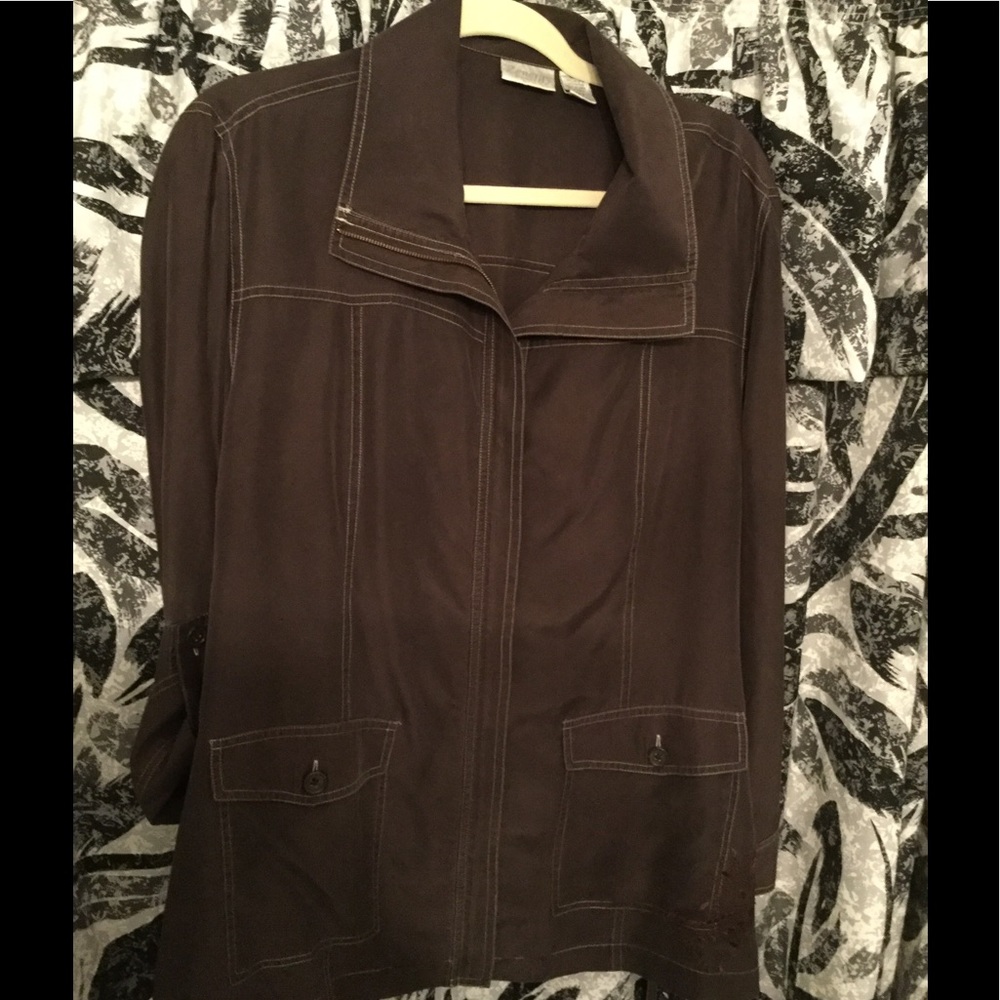 Jacket brown 💯% silk