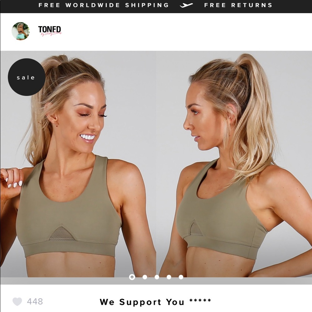 Toned By Ashy Bines we support you sports bra