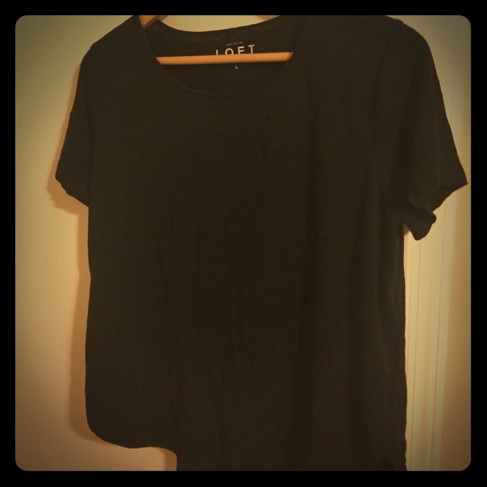 Black cotton basic tee
