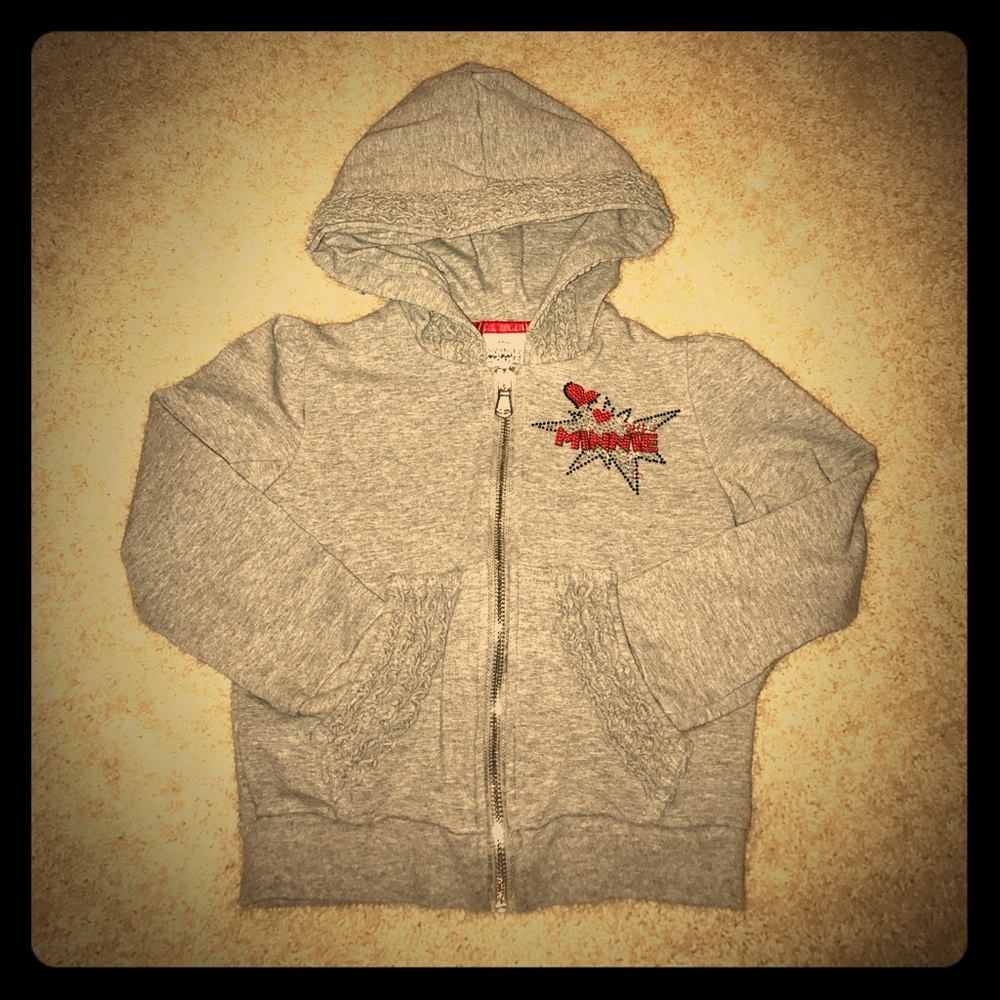 Silvian Heach Kids Rhinestone Minnie Zip Up Hoodie