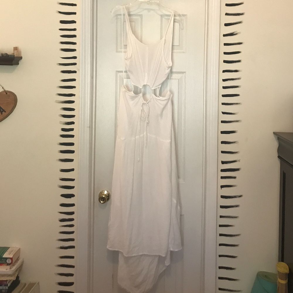 White Cutout Boho Maxi Dress