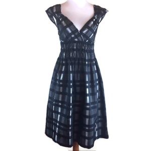 Zara Dress Black and Gray Plaid Holiday Party