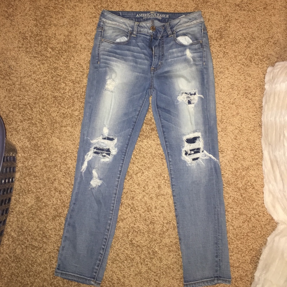 Distressed crop skinny jeans American Eagle