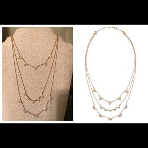 Gold Stella and Dot pave chevron necklace