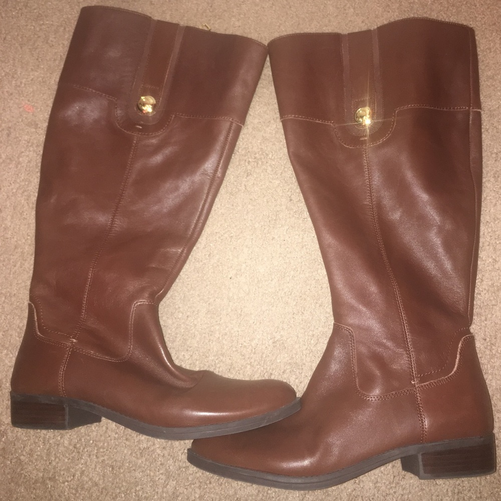 Tommy Hilfiger Wide Calf 8M Riding Boots- Brown