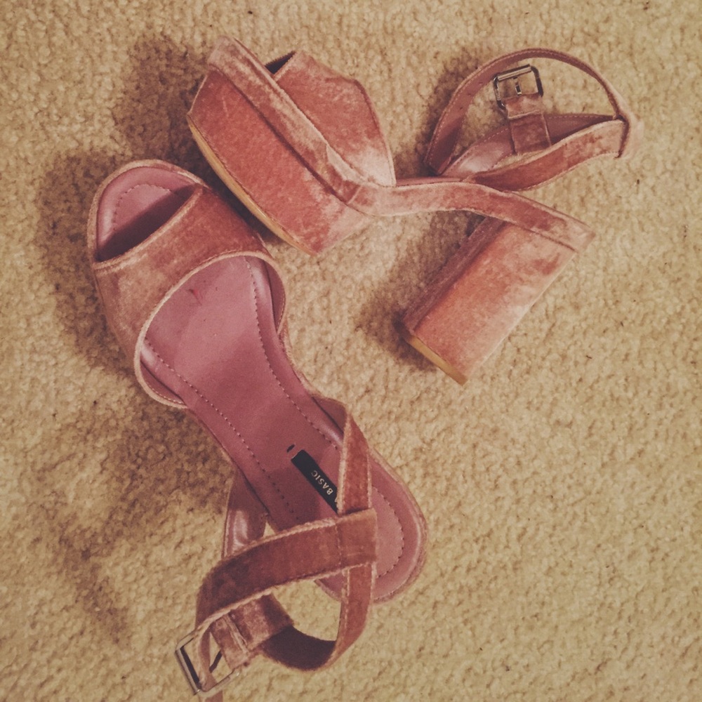 Pink Velvet Zara Basic Platform