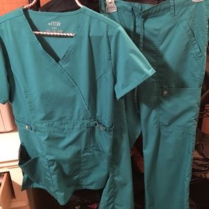 Teal scrubs